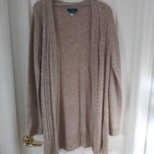 Karen Scott light brown Cabled front Cardigan Size XL